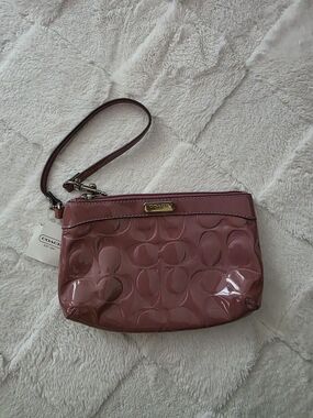 Coach Plum Signature Wristlet